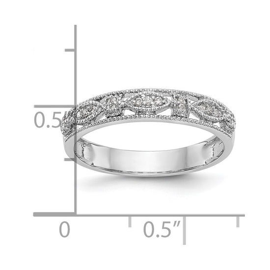 14K White Gold 1/10 carat Diamond Complete Wedding Band