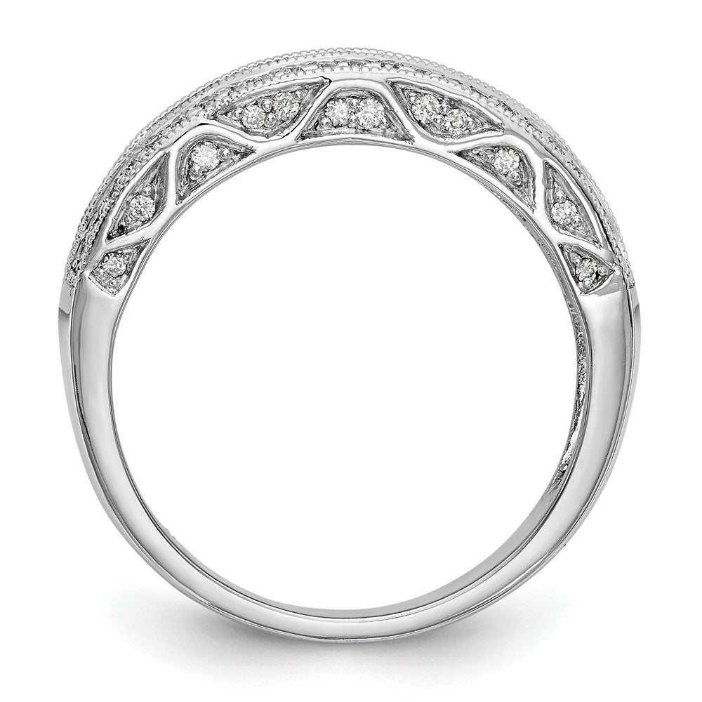 14K White Gold 3/4 carat Baguette/Round Diamond Complete Band