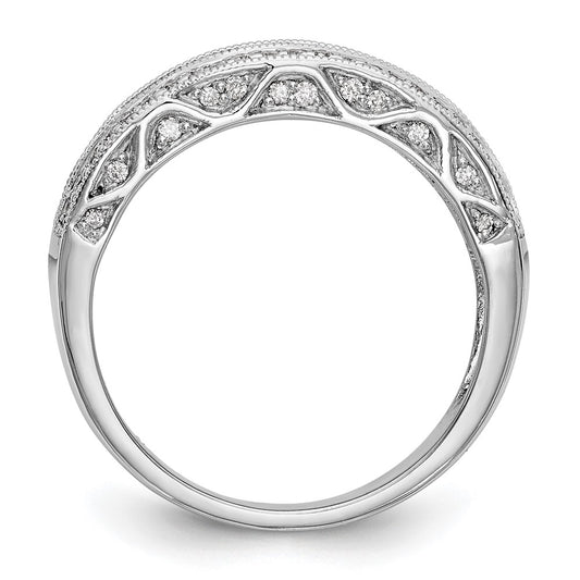 14K White Gold 3/4 carat Baguette/Round Diamond Complete Band