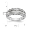 14K White Gold 3/4 carat Baguette/Round Diamond Complete Band