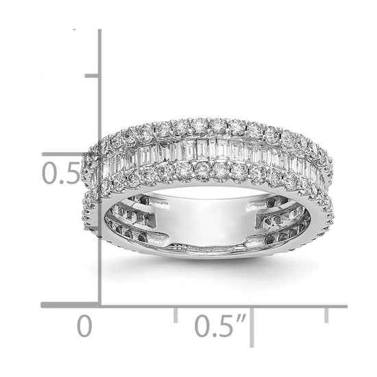 14K White Gold 1.5 carat Baguette/Round Diamond Complete Band