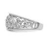 14K White Gold Swirled 1/6 carat Complete Diamond Band