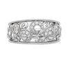 14K White Gold Swirled 1/6 carat Complete Diamond Band