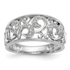 14K White Gold Swirled 1/6 carat Complete Diamond Band