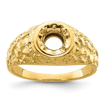 14k 7/8 carat Center Men's Ring Mounting