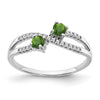 14k White Gold Two-stone Gemstone and Diamond Ring