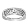 14k White Gold 5-Stone Polished and Satin 3/8 carat Diamond Complete Men's Ring