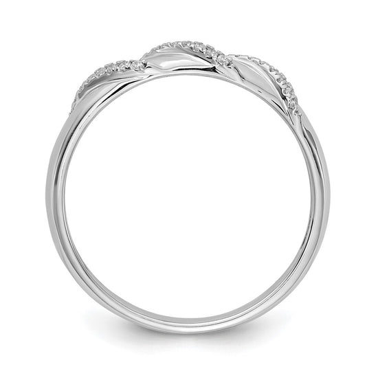 14K White Gold AA Quality 1/8 carat Diamond Trio Complete Men's Wedding Band