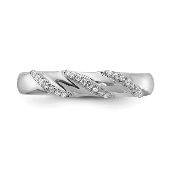14K White Gold AA Quality 1/8 carat Diamond Trio Complete Men's Wedding Band