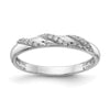 14K White Gold AA Quality 1/15 carat Diamond Trio Ladies Complete Wedding Band