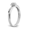 14K White Gold Halo AA Quality 1/8 carat Diamond Trio Complete Engagement Ring