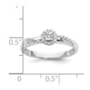 14K White Gold Halo AA Quality 1/8 carat Diamond Trio Complete Engagement Ring