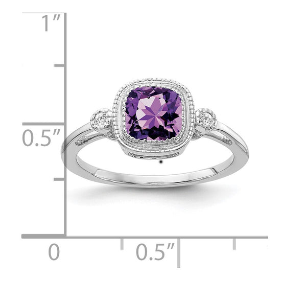 Cushion Gemstone and Diamond Rings