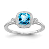Cushion Gemstone and Diamond Rings