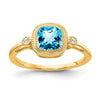 Cushion Gemstone and Diamond Rings