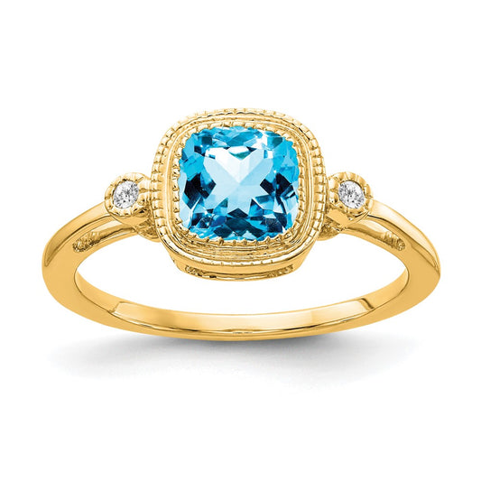 Cushion Gemstone and Diamond Rings