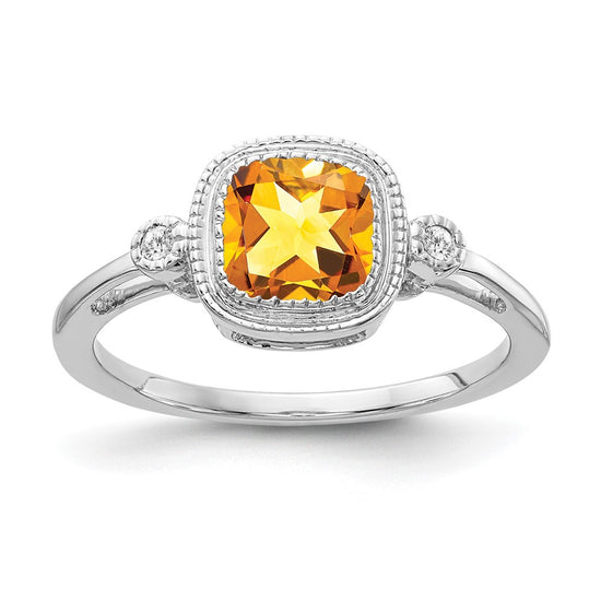 Cushion Gemstone and Diamond Rings