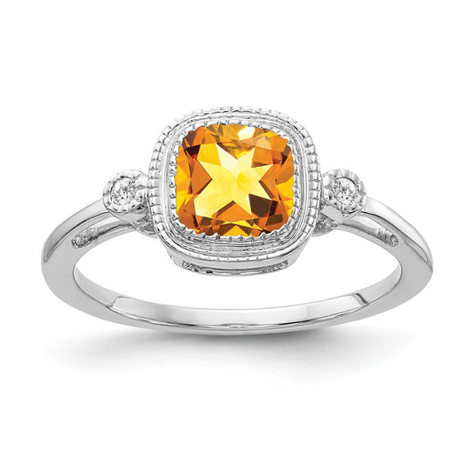 Cushion Gemstone and Diamond Rings