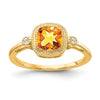 Cushion Gemstone and Diamond Rings
