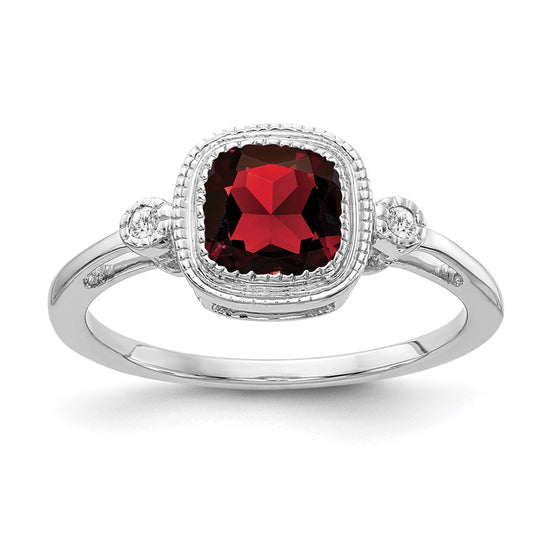 Cushion Gemstone and Diamond Rings