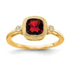 Cushion Gemstone and Diamond Rings