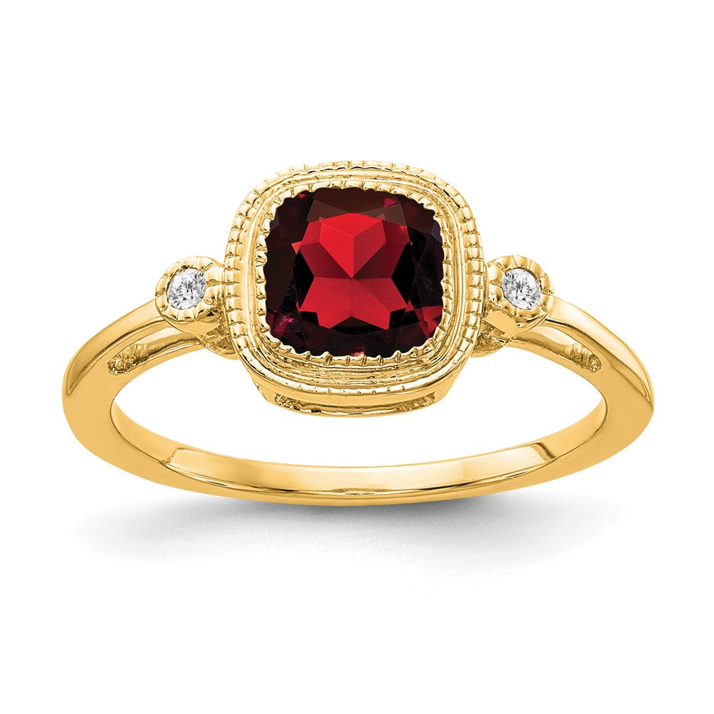 Cushion Gemstone and Diamond Rings