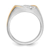 14k Two-tone 3-Stone 3/8 carat Diamond Complete Men's Ring