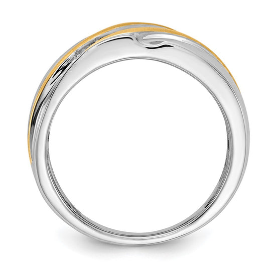 14K Two-Tone Diamond Men's Rings