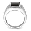 Onyx and Diamond Mens Cross Rings
