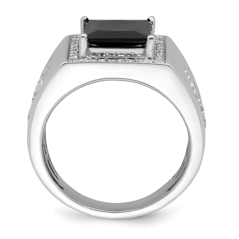 Onyx and Diamond Mens Cross Rings