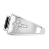 Gold Diamond and Oynx Mens Ring
