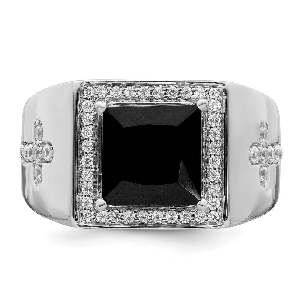 Gold Diamond and Oynx Mens Ring