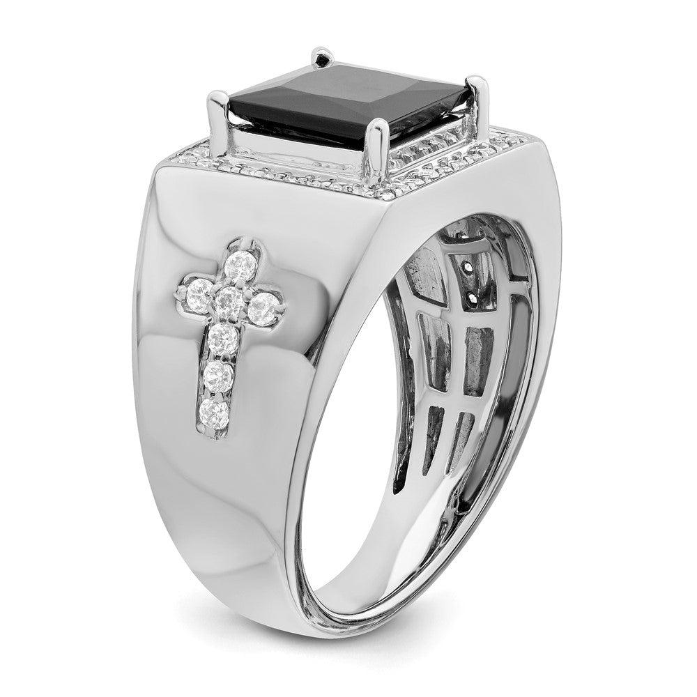 Gold Diamond and Oynx Mens Ring