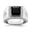 Onyx and Diamond Mens Cross Rings