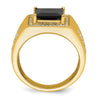 Gold Diamond and Oynx Mens Ring