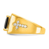 Gold Diamond and Oynx Mens Ring
