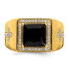 Onyx and Diamond Mens Cross Rings