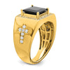 Gold Diamond and Oynx Mens Ring