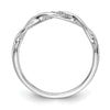 14k White Gold 1/20 carat Diamond Fancy Twist Ring