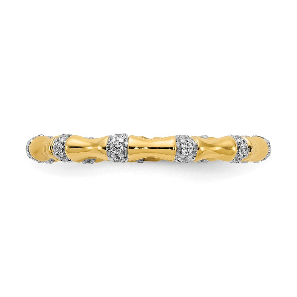 14k 3mm 1/5 carat Diamond Fancy Bamboo Band