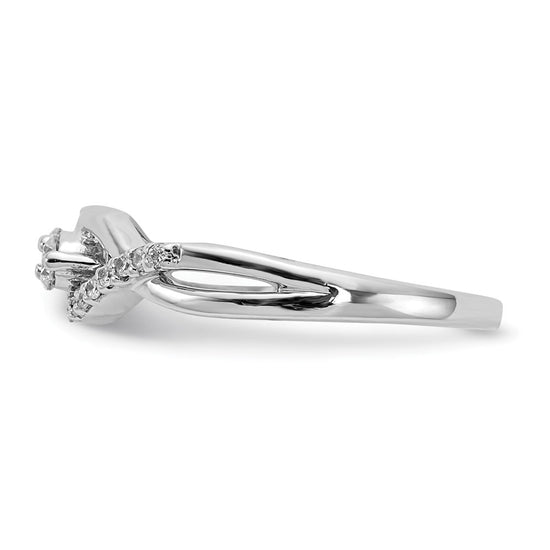 14k White Gold 2-Stone 1/4 carat Diamond Fancy Ring