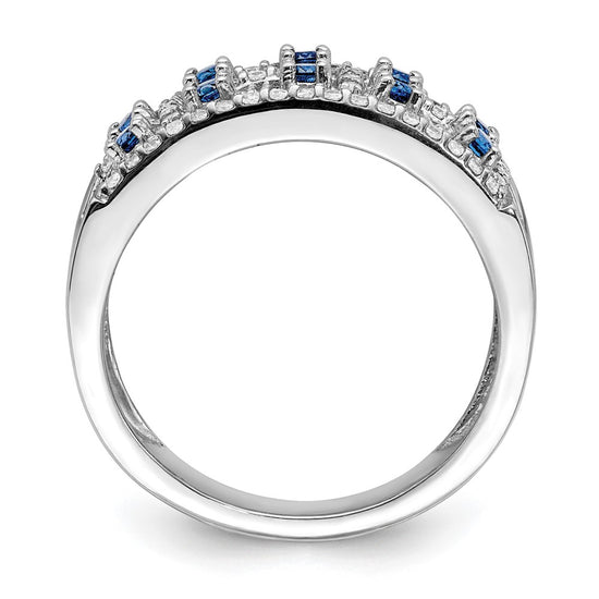 14k White Gold Diamond and Gemstone Fancy Ring