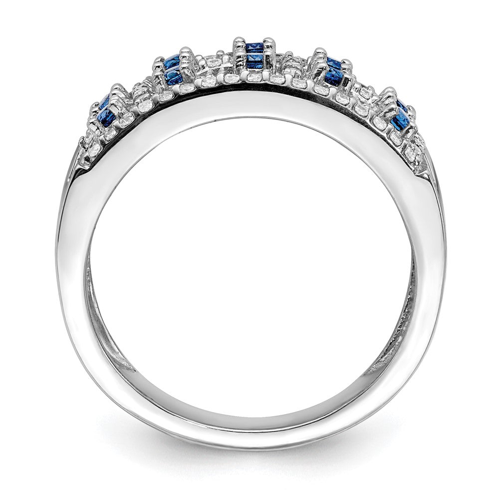 14k White Gold Diamond and Gemstone Fancy Ring