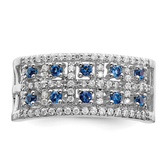 14k White Gold Diamond and Gemstone Fancy Ring