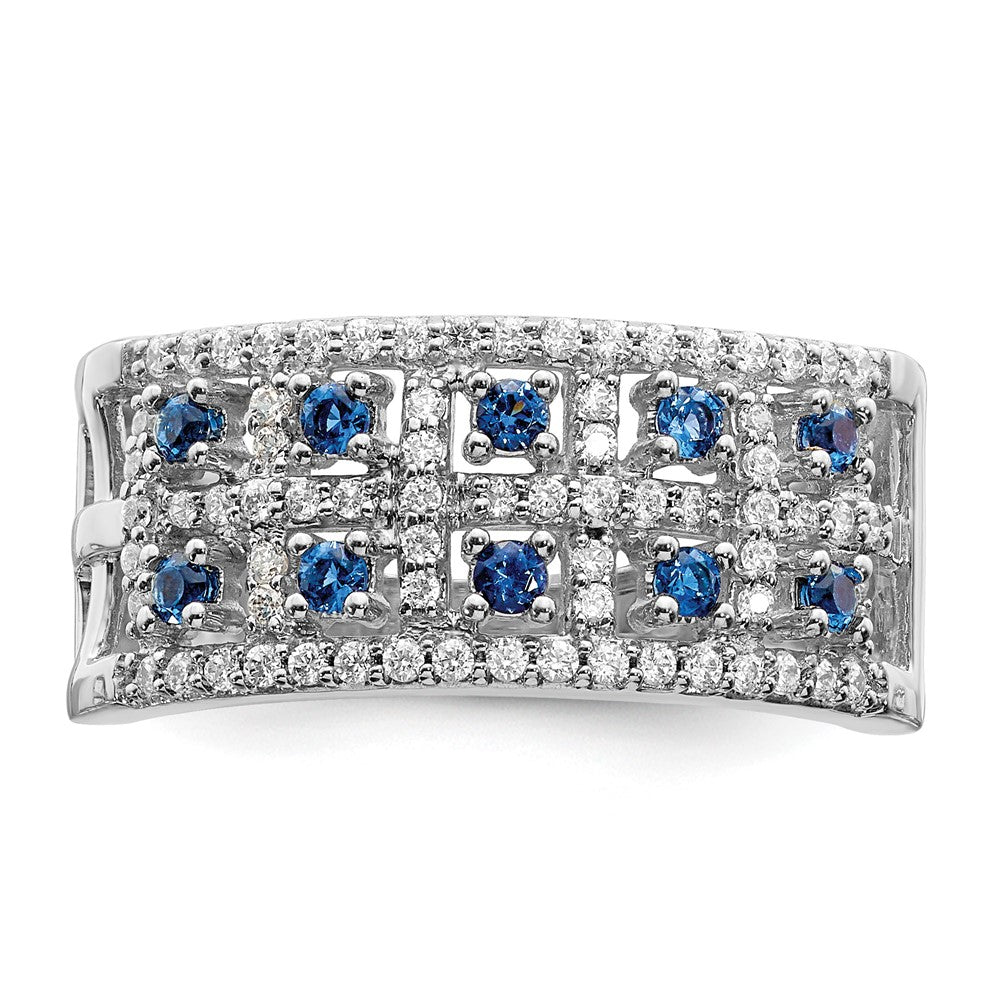 14k White Gold Diamond and Gemstone Fancy Ring