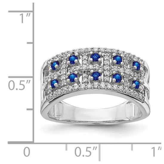 14k White Gold Diamond and Gemstone Fancy Ring