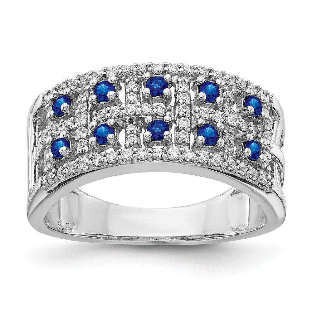 14k White Gold Diamond and Gemstone Fancy Ring