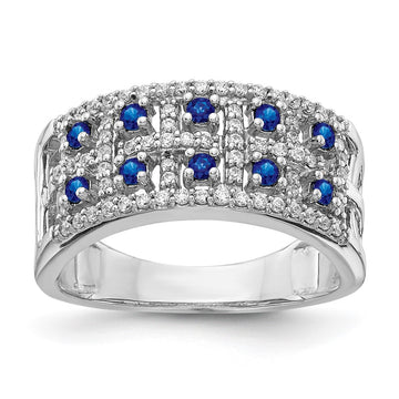14k White Gold Diamond and Gemstone Fancy Ring