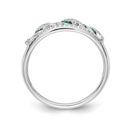 White Gold Diamond and Gemstone Fancy Twist Rings
