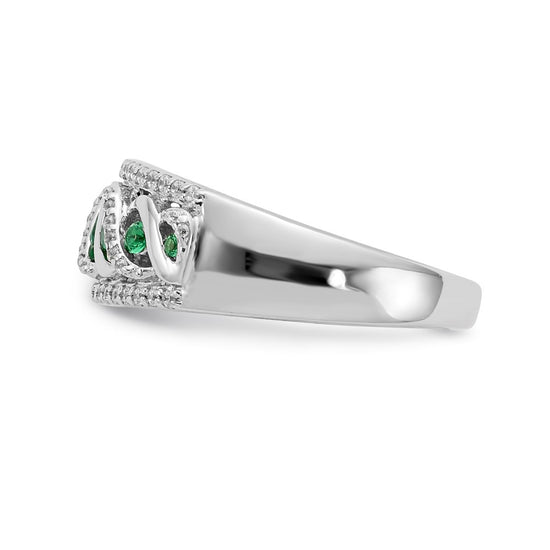 White Gold Diamond and Gemstone Fancy Twist Rings